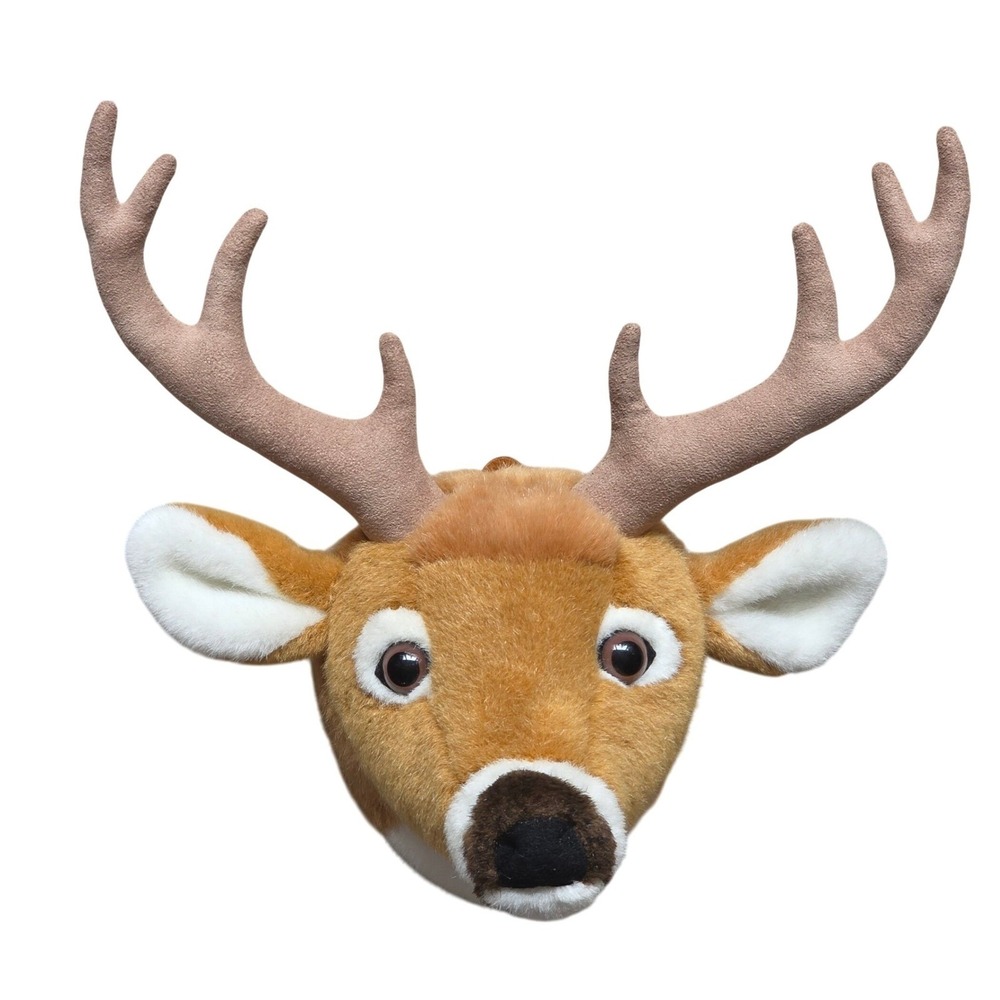 Whitetail Deer Plush Trophy Head 11" Wall Mount 8 Point Children's Hunting Decor